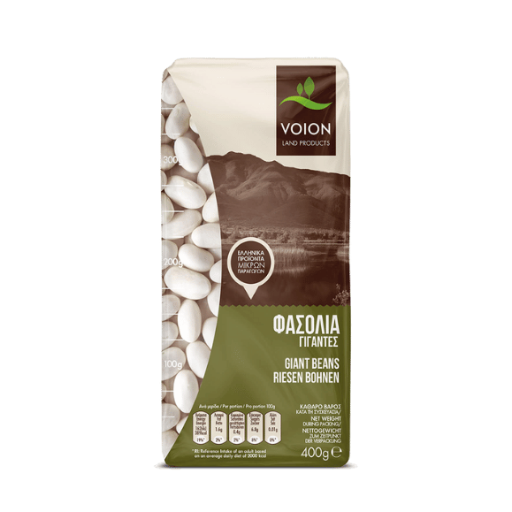 Bohnen Gigantes (400g) Voion von Voion bei Araxxon  - Hochwertiges griechisches Produkt.   Bohnen Gigantes (400g) Voion από Voion στο Araxxon  - Αυθεντικό ελληνικό προϊόν.